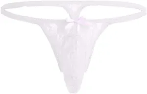 Men's Sissy Pouch Lace G-String Thongs Panties Sheer T-Back Briefs Underwear Nightwear Lingerie Underwear