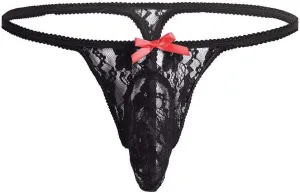 Men's Sissy Pouch Lace G-String Thongs Panties Sheer T-Back Briefs Underwear Nightwear Lingerie Underwear