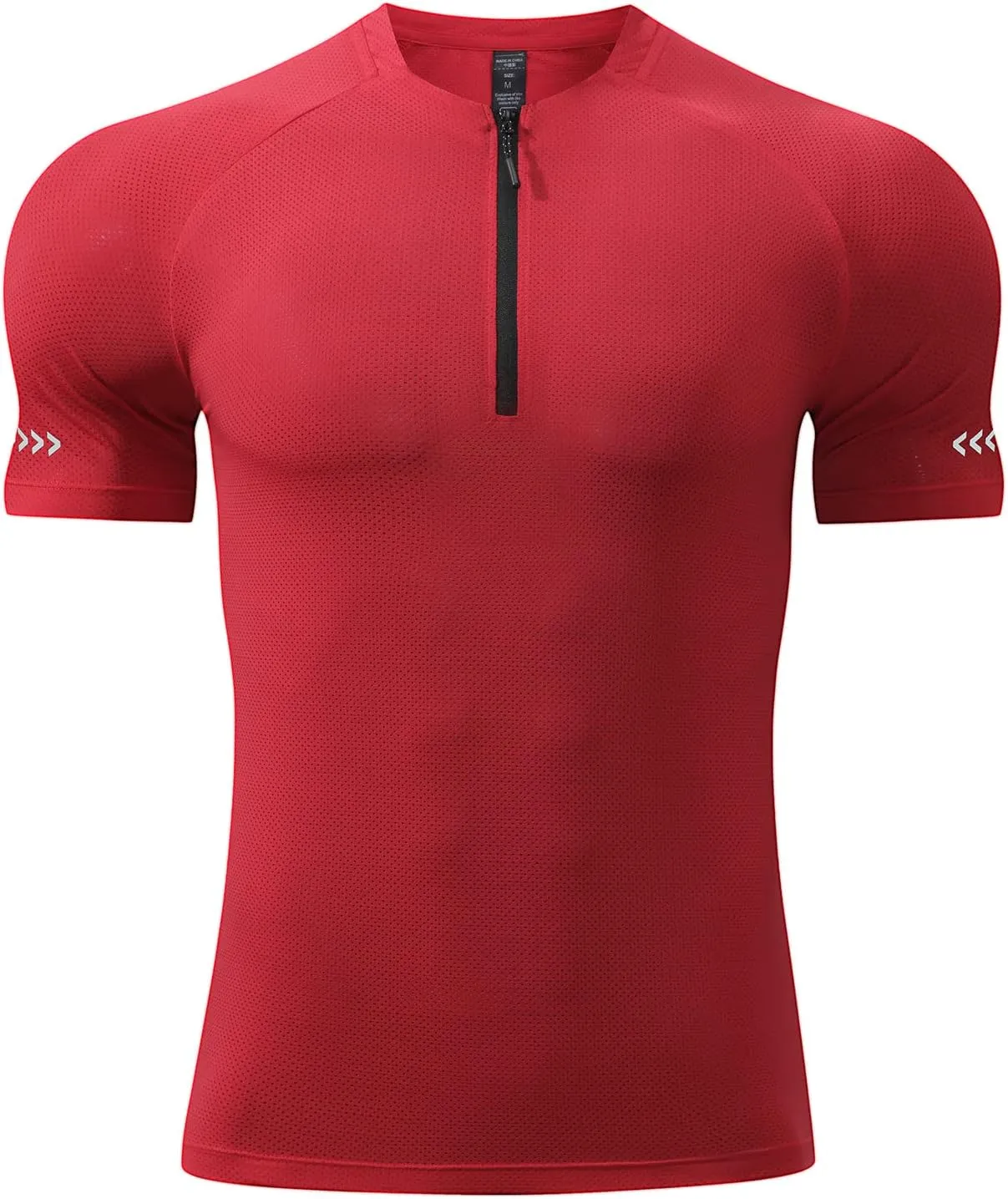 Mens Sport Shirts Short Sleeve Quick Dry Workout Running Gym T-Shirt Quick Dry Half Zip Athletic Sports T-Shirts