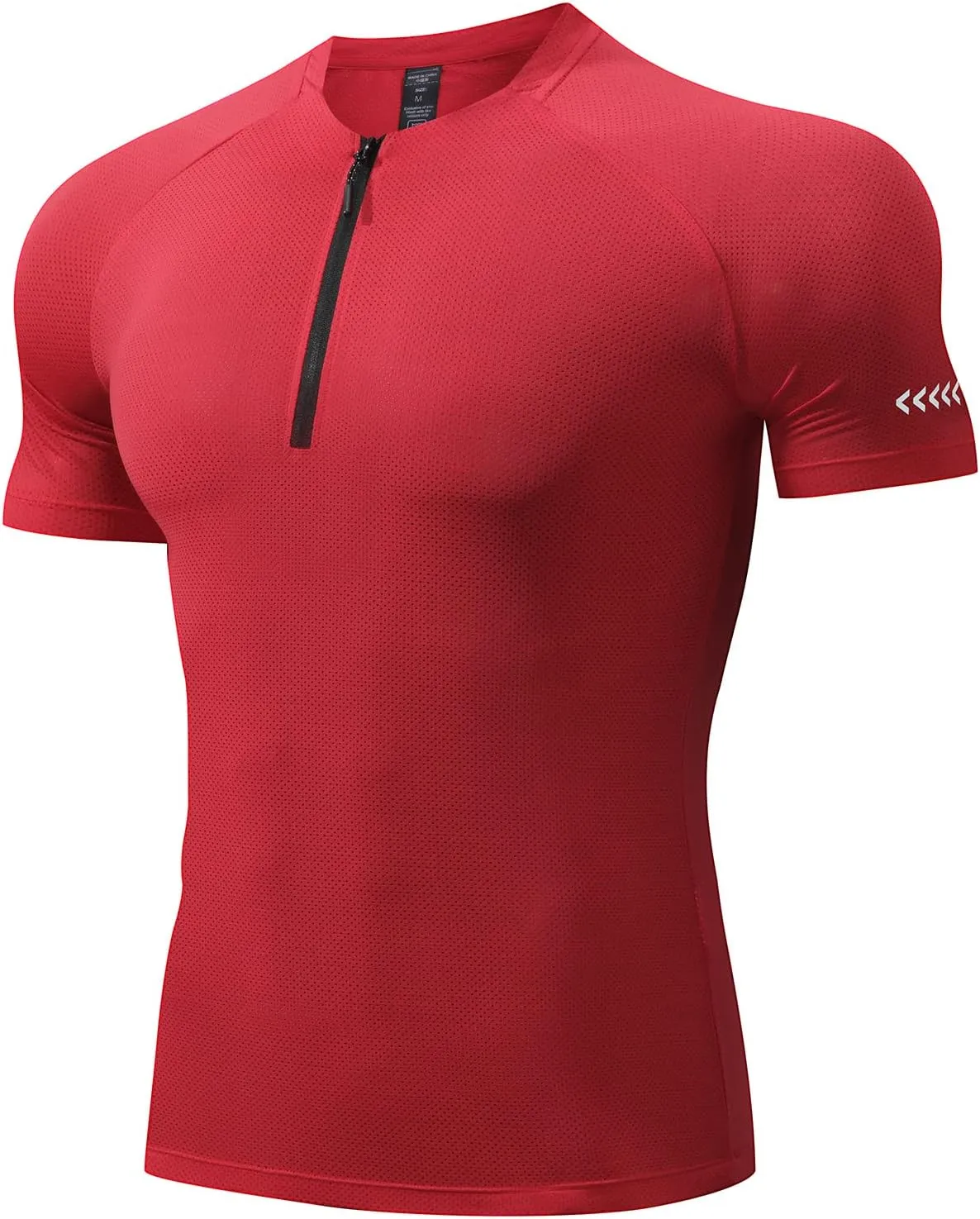 Mens Sport Shirts Short Sleeve Quick Dry Workout Running Gym T-Shirt Quick Dry Half Zip Athletic Sports T-Shirts