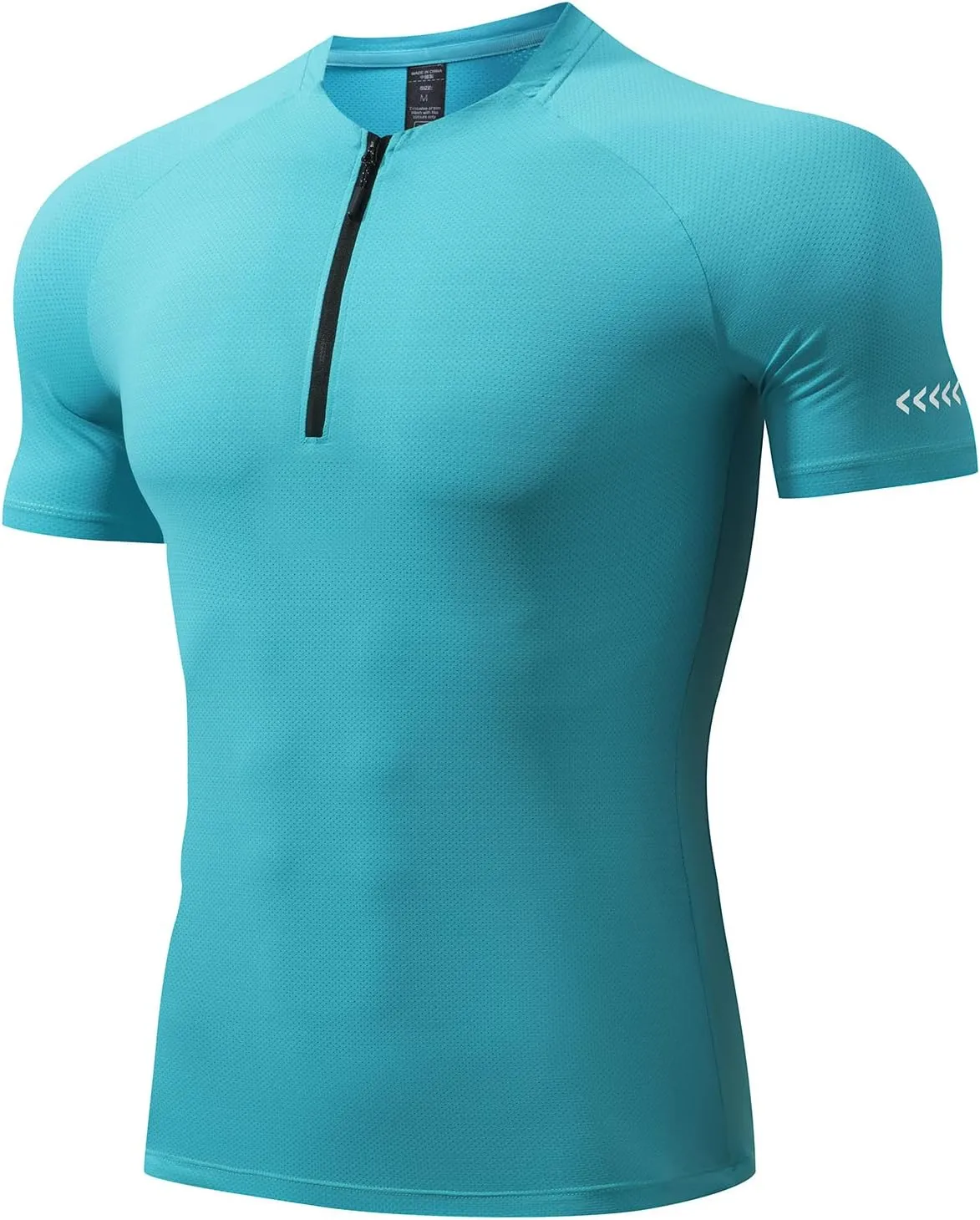 Mens Sport Shirts Short Sleeve Quick Dry Workout Running Gym T-Shirt Quick Dry Half Zip Athletic Sports T-Shirts
