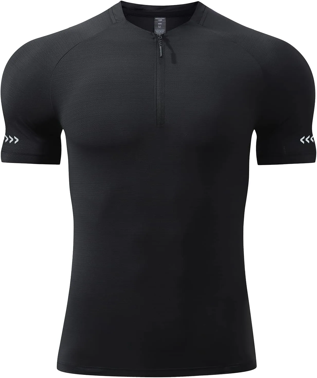 Mens Sport Shirts Short Sleeve Quick Dry Workout Running Gym T-Shirt Quick Dry Half Zip Athletic Sports T-Shirts