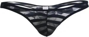 Men's Striped Sexy Sheer Underwear Lingerie Low Waist G-String T-Back Thong Breathable Gay Sissy Briefs