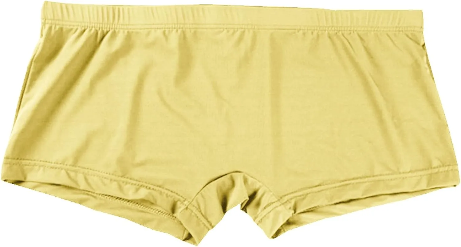 Men's Thong Underwear G-Strings Silk Bikini Underwear Pouch Athletic Panties Briefs Underwear Men's Lingerie Yellow