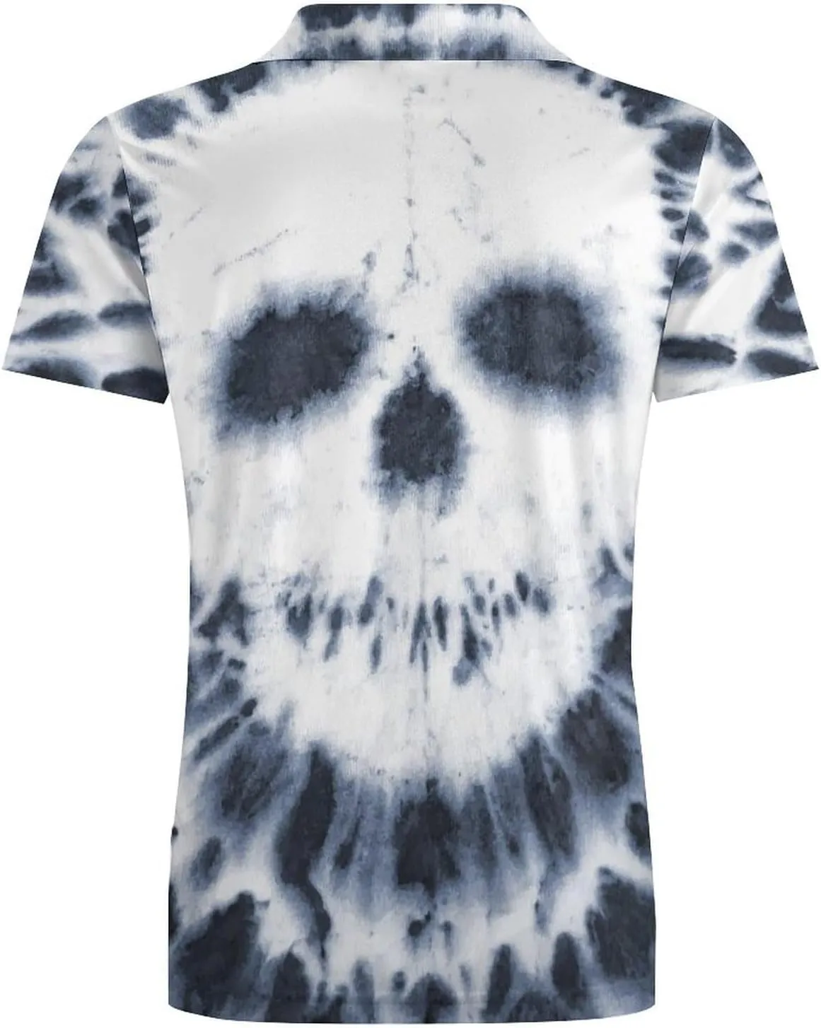 Men's Tie Dye with Skulls Polo Shirts Short Sleeve Cool Golf Shirt Quick-Dry Activewear Polos