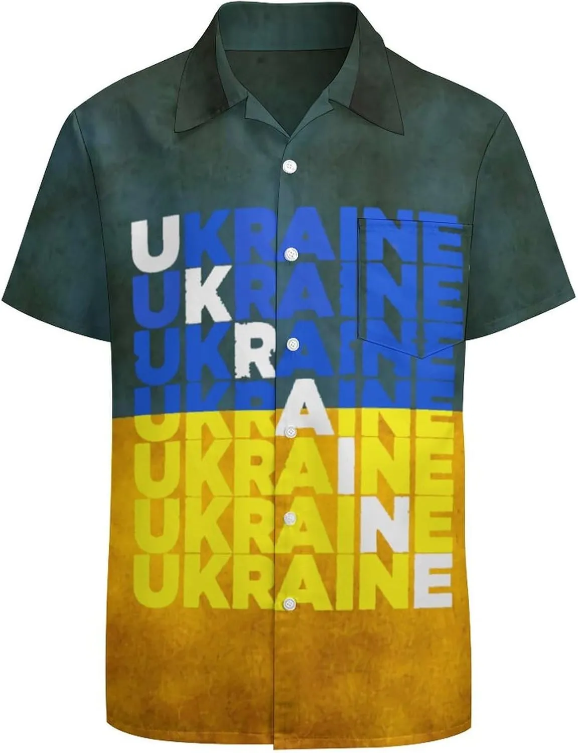 Men's Top Loose Turn Collar Short Sleeve Button Down Shirts Casual Shirt Blouses with Pocket