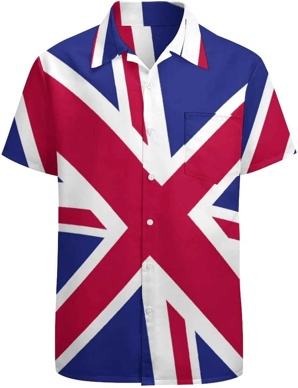Men's Top Loose Turn Collar Short Sleeve Button Down Shirts Casual Shirt Blouses with Pocket