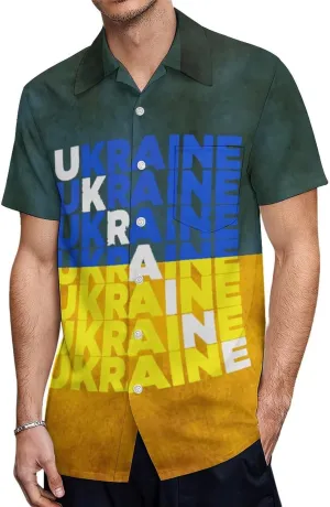 Men's Top Loose Turn Collar Short Sleeve Button Down Shirts Casual Shirt Blouses with Pocket