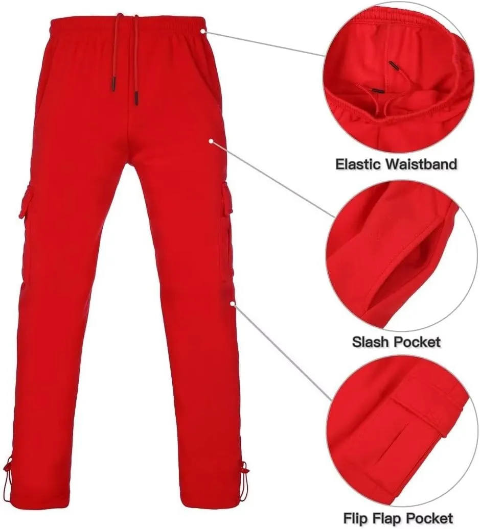 Men's Tracksuit Sets Outfit Activewear Full Zip Fleece Hoodie Jacket Cargo Sweatpant 2 Piece Casual Sweatsuit