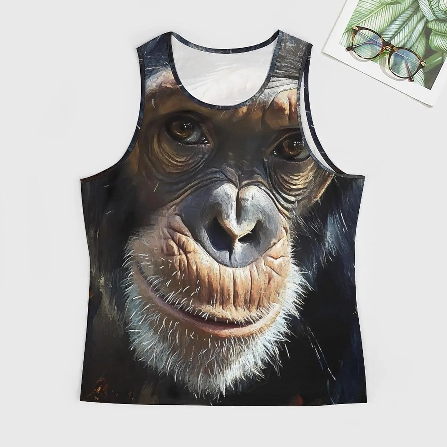 Monkey Face Men's Activewear Tank Tops Gym Sleeveless Muscle T Shirts Workout Tees Vest