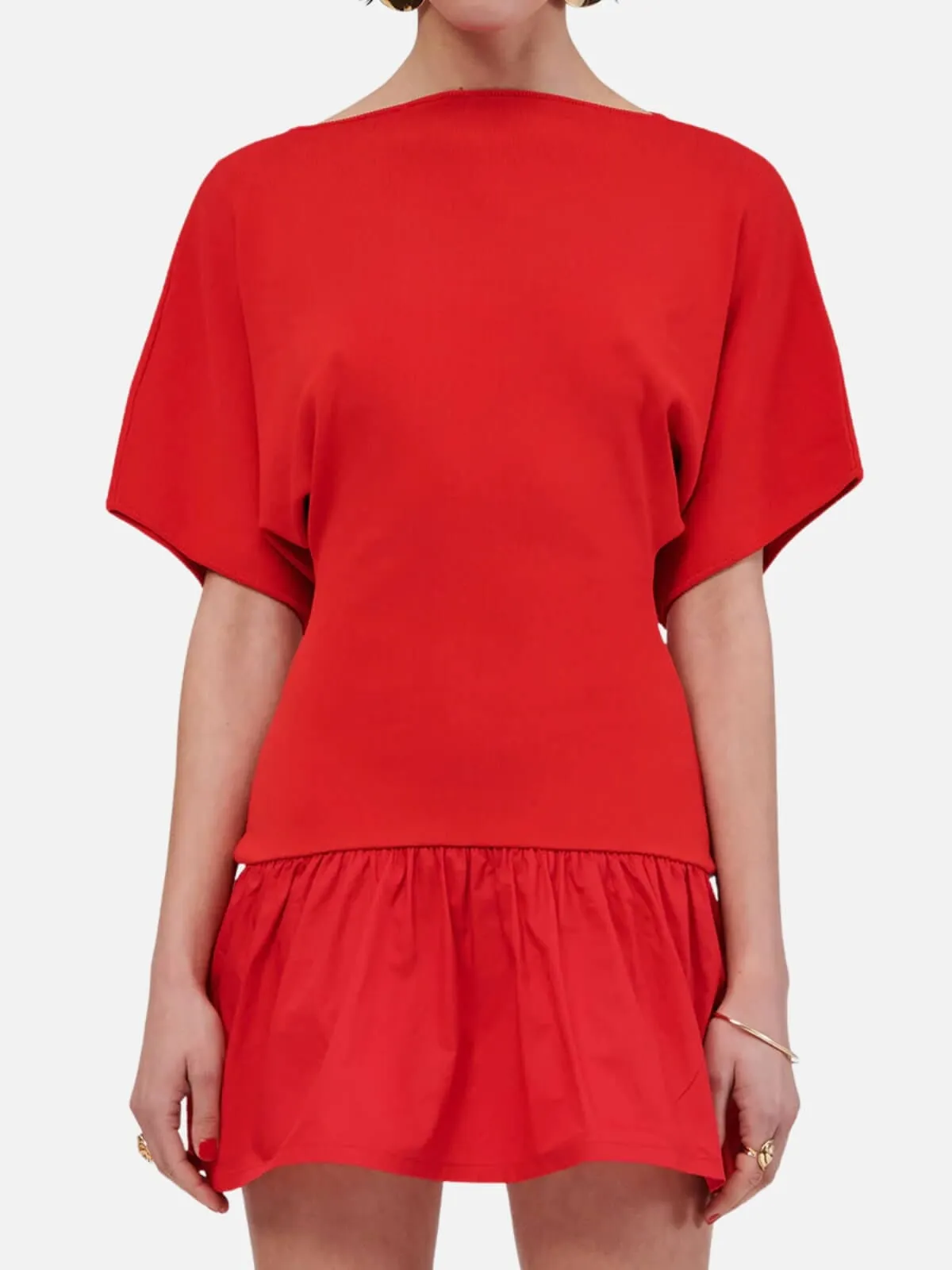 Naples Drop Waist Mini Dress - Red