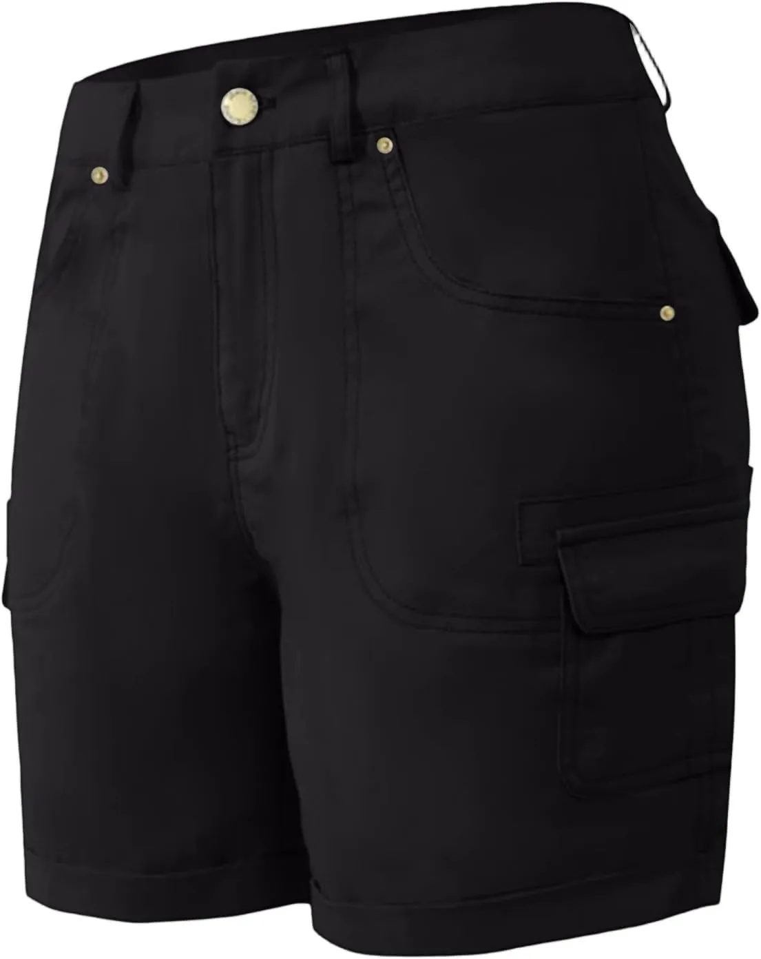 Outdoor Cargo Shorts Women Knee Length High Waisted Hiking Shorts with Pockets Casual Summer Trendy Denim Outfits