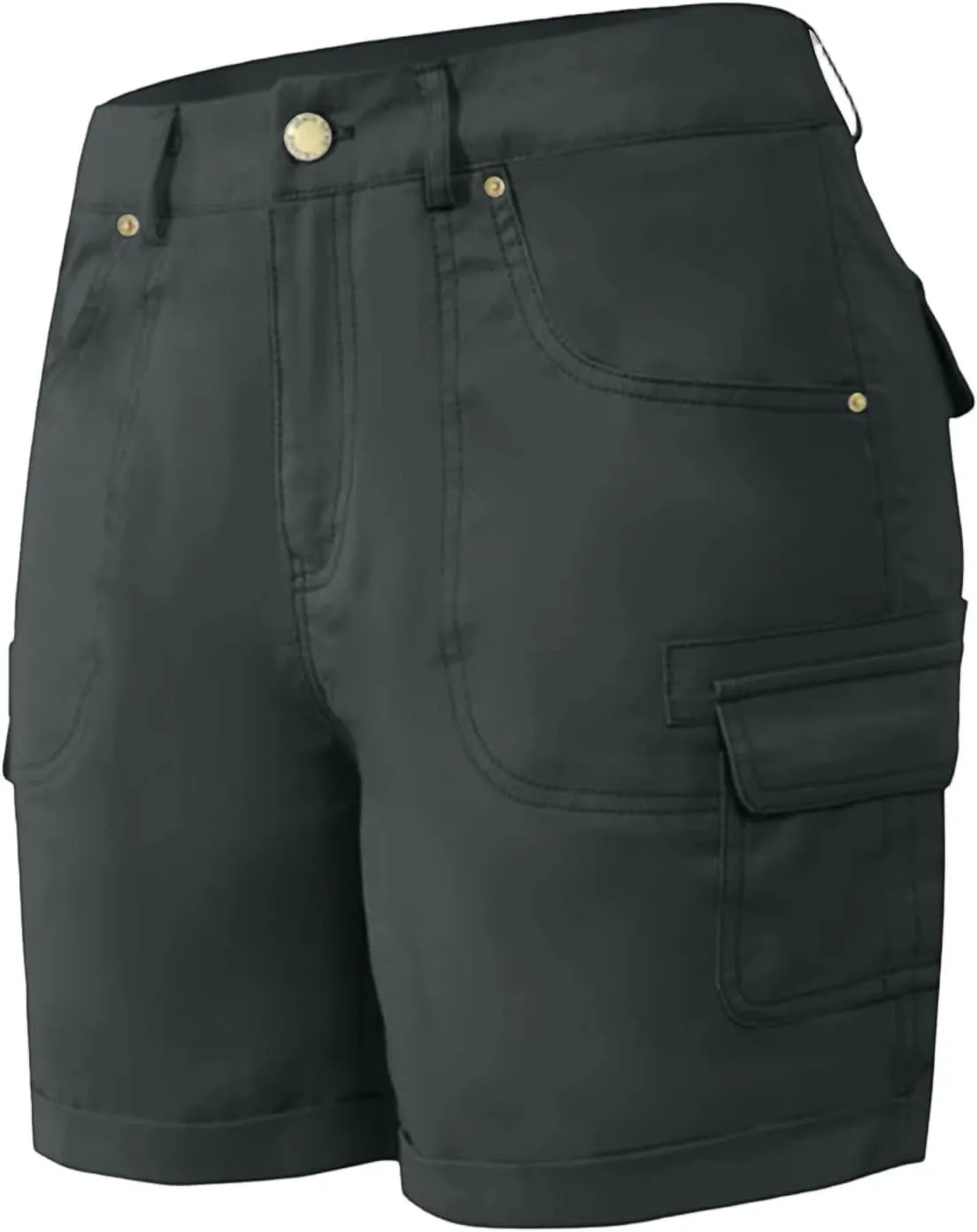 Outdoor Cargo Shorts Women Knee Length High Waisted Hiking Shorts with Pockets Casual Summer Trendy Denim Outfits