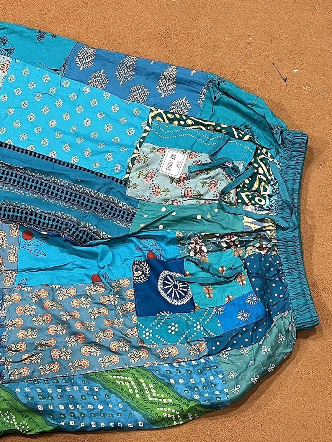 Patchwork Harem Pants with Pockets, Hippie Boho Rayon Harem Pants, Womens Summer Pants, Festival Clothing