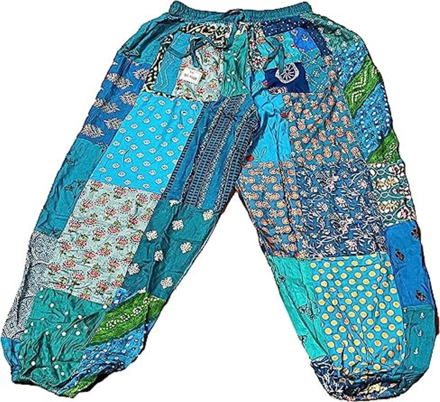 Patchwork Harem Pants with Pockets, Hippie Boho Rayon Harem Pants, Womens Summer Pants, Festival Clothing