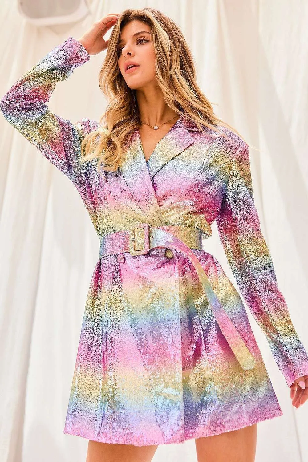 Pink Multi Rainbow Jacket Dress