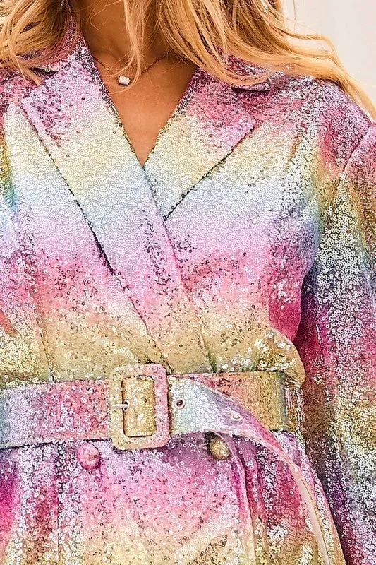 Pink Multi Rainbow Jacket Dress