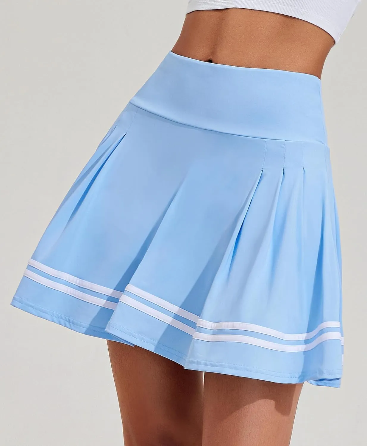 PINSPARK Pleated Tennis Skirt Womens Athletic Golf Skort Activewear Built-in Shorts Sport Outfits Workout Running Mini Skirts