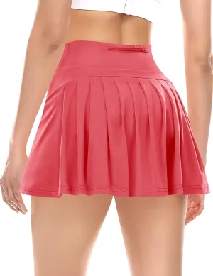 Pleated Tennis Skirts for Women Athletic Golf Skorts Activewear Running Sport Workout Skirts with Pockets Shorts