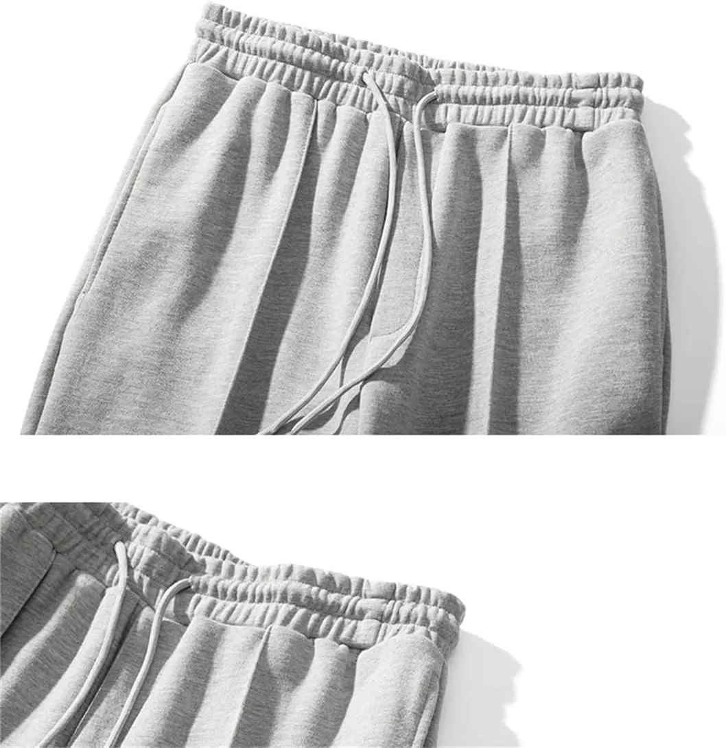 Pulcykp Men Straight Sweatpants Loose Casual Harem Pants Streetwear Sport Trousers Solid Joggers Pants