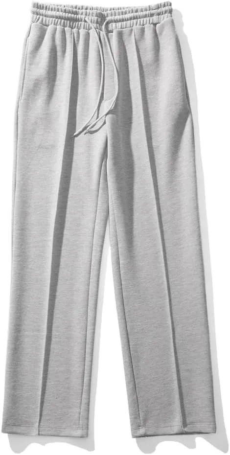 Pulcykp Men Straight Sweatpants Loose Casual Harem Pants Streetwear Sport Trousers Solid Joggers Pants