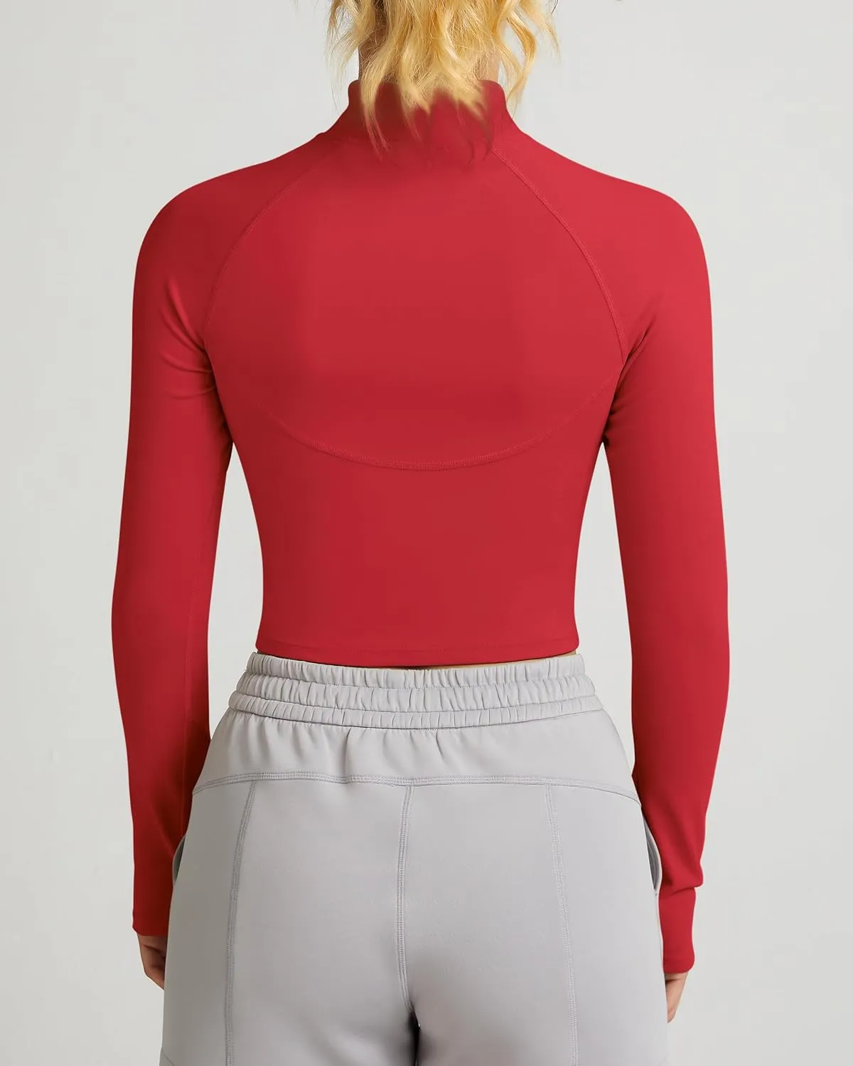 QUEENIEKE Hooded Workout Jacket for Women - Zip Up Athletic Running BBL Jacket Croped Tops with Back Mesh Vent & Thumb Holes
