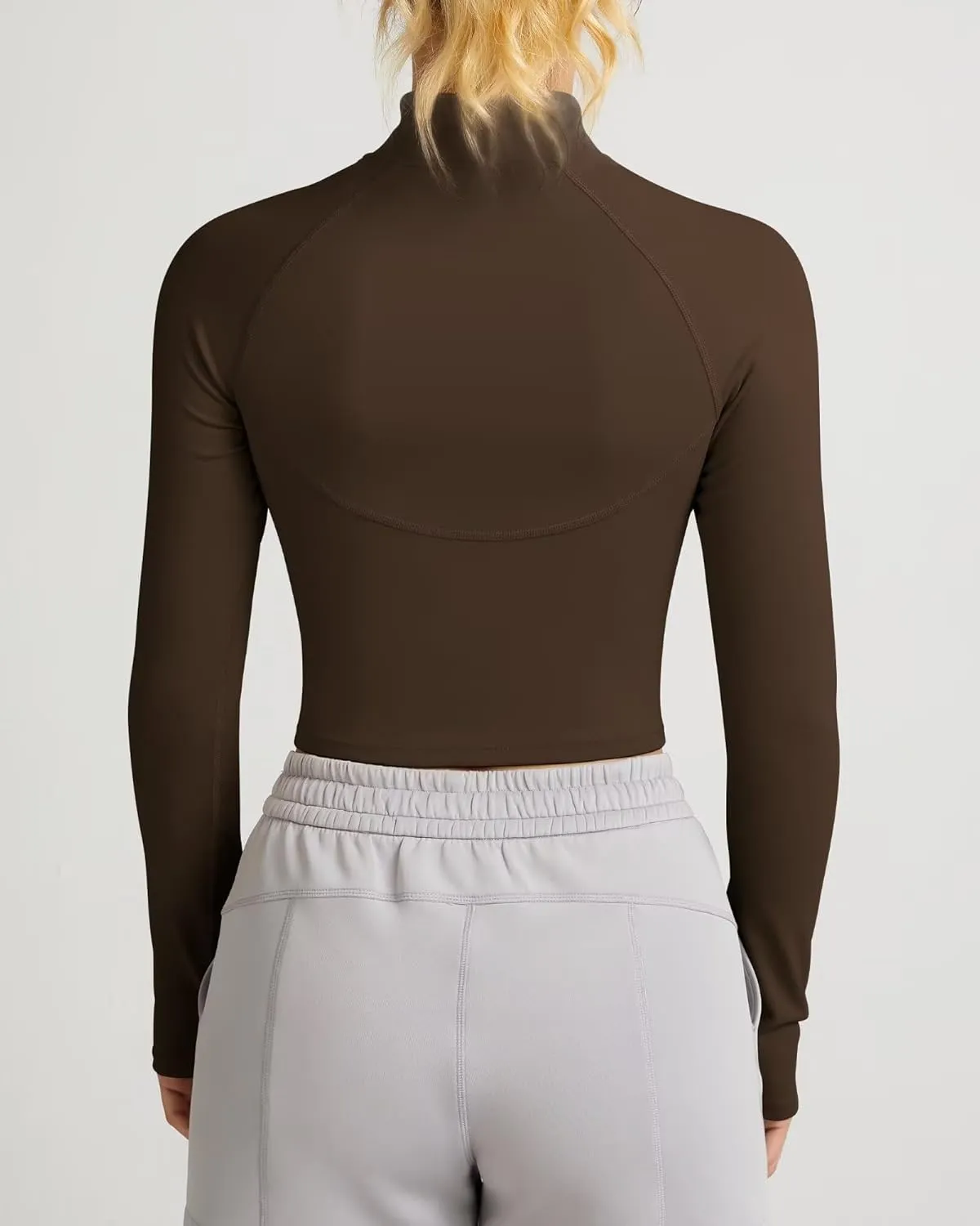 QUEENIEKE Hooded Workout Jacket for Women - Zip Up Athletic Running BBL Jacket Croped Tops with Back Mesh Vent & Thumb Holes