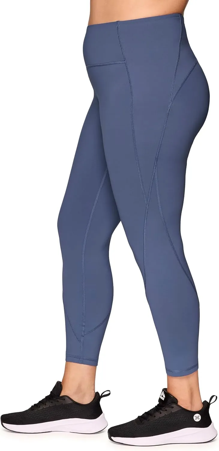 RBX Active Plus Size Leggings for Women, Squat Proof Full Length Workout Tights High Waist Running Yoga Legging with Pockets