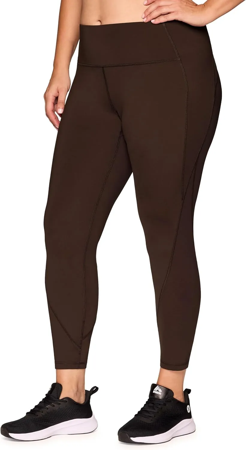 RBX Active Plus Size Leggings for Women, Squat Proof Full Length Workout Tights High Waist Running Yoga Legging with Pockets