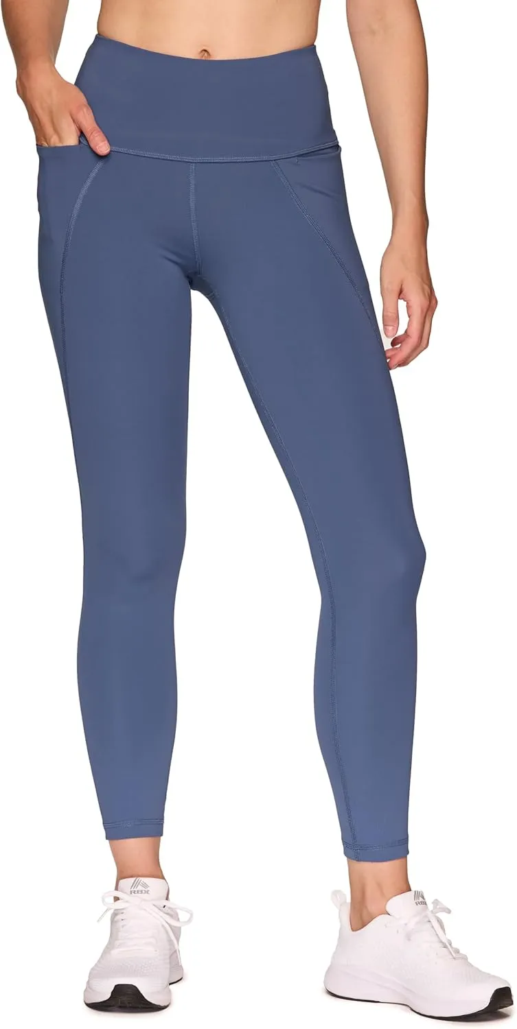 RBX Active Women's 7/8 Leggings, Quick Drying Squat Proof Gym Tights Ankle Length Workout Running Yoga Legging with Pockets
