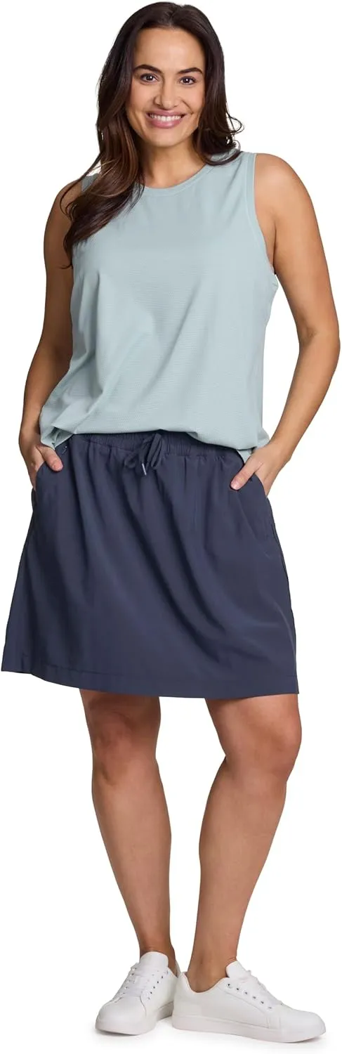 RBX Activewear Women's Plus Size Pickleball Skort with Pockets, Quick Drying Woven Active Skirt for Golf, Tennis, Hiking
