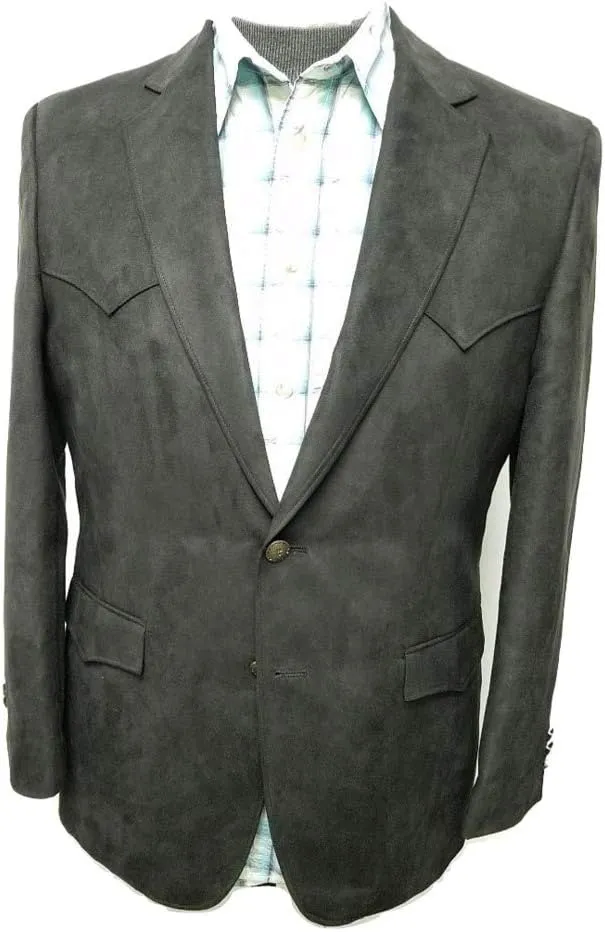 Regular and Big and Tall Classic Microsuede Soft Touch Western Blazer to Size 56 in Short, Regular, and Long Sizes