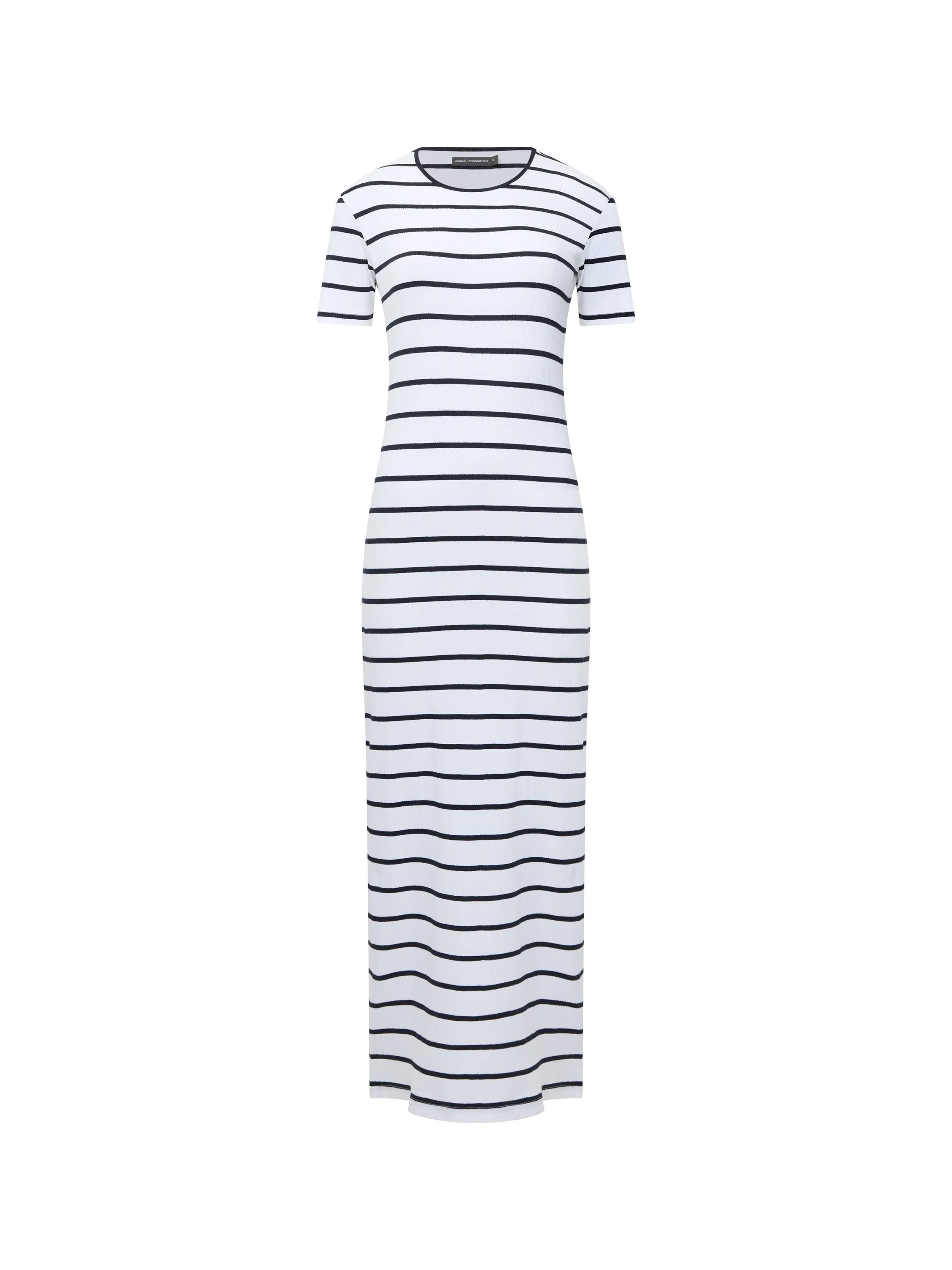 Ribbed Striped Midi Dress