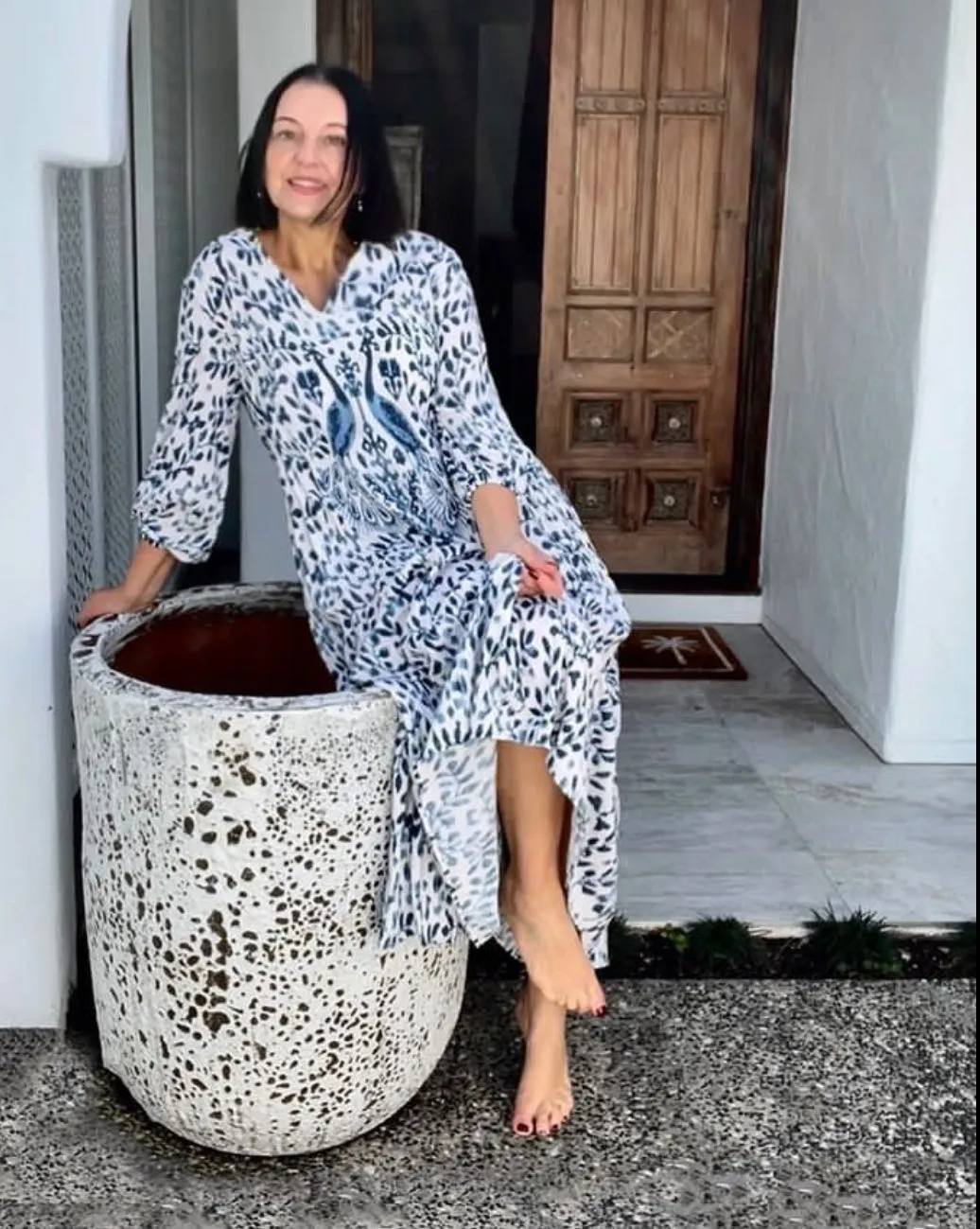 Samode Dress | Cotton | Sapphire & Ruby cotton voile