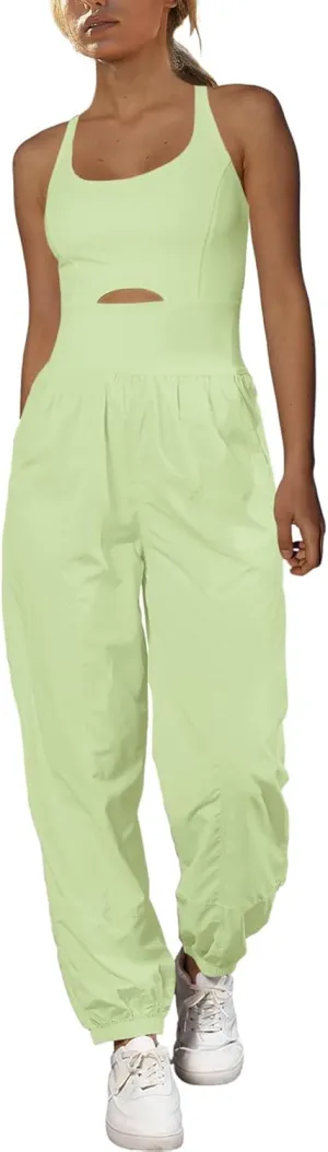 SENSERISE Womens Athletic Romper One Piece Workout Jumpsuits Running Hiking Outfit Gym Clothes Activewear with Pockets