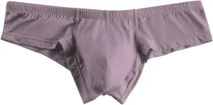 Sexy Leather Lingerie For Straight Men Naughty Underwear Half Hip Briefs Tight Low Waist Display Exuded Bag Bikini Briefs