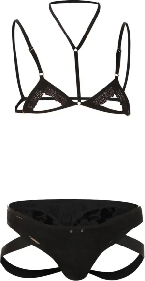 Sexy Lingerie for Men Men's Sexy Buttock Exposing Double Thong Cotton Bondage Thong Mens Sexy Underwear Open Front