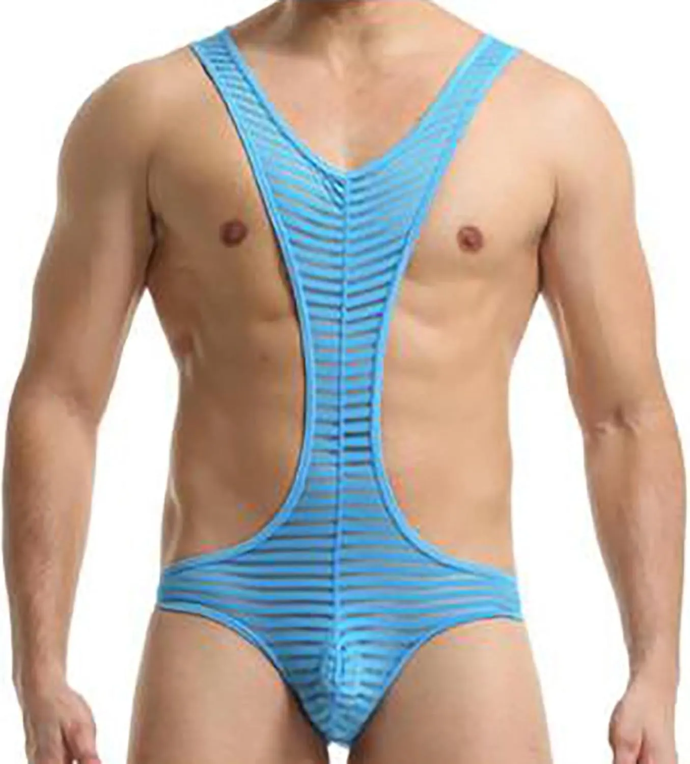 Sexy Lingerie For Sissy Men Naughty Outfits Sexy Striped Underwear Briefs Suspender Thong Stylish Bikini Singlet Bodysuit