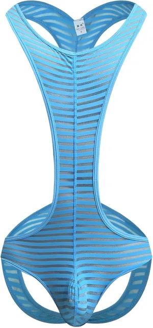 Sexy Lingerie For Sissy Men Naughty Outfits Sexy Striped Underwear Briefs Suspender Thong Stylish Bikini Singlet Bodysuit