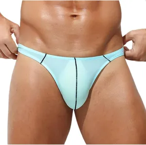 Sexy Underwear for Men Low Waist G-String Briefs Front Pouch Thongs Stretch Athletic Panties Sissy Lingerie