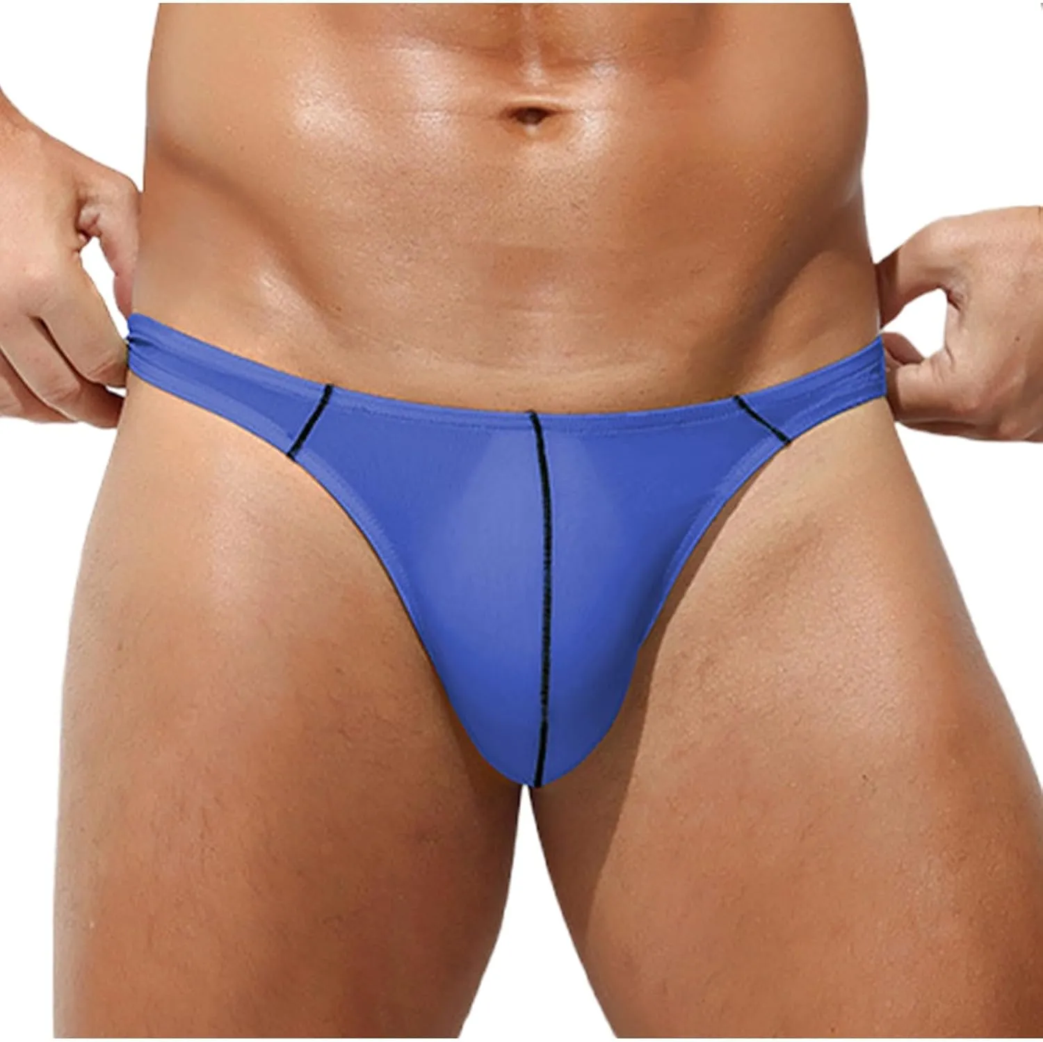 Sexy Underwear for Men Low Waist G-String Briefs Front Pouch Thongs Stretch Athletic Panties Sissy Lingerie