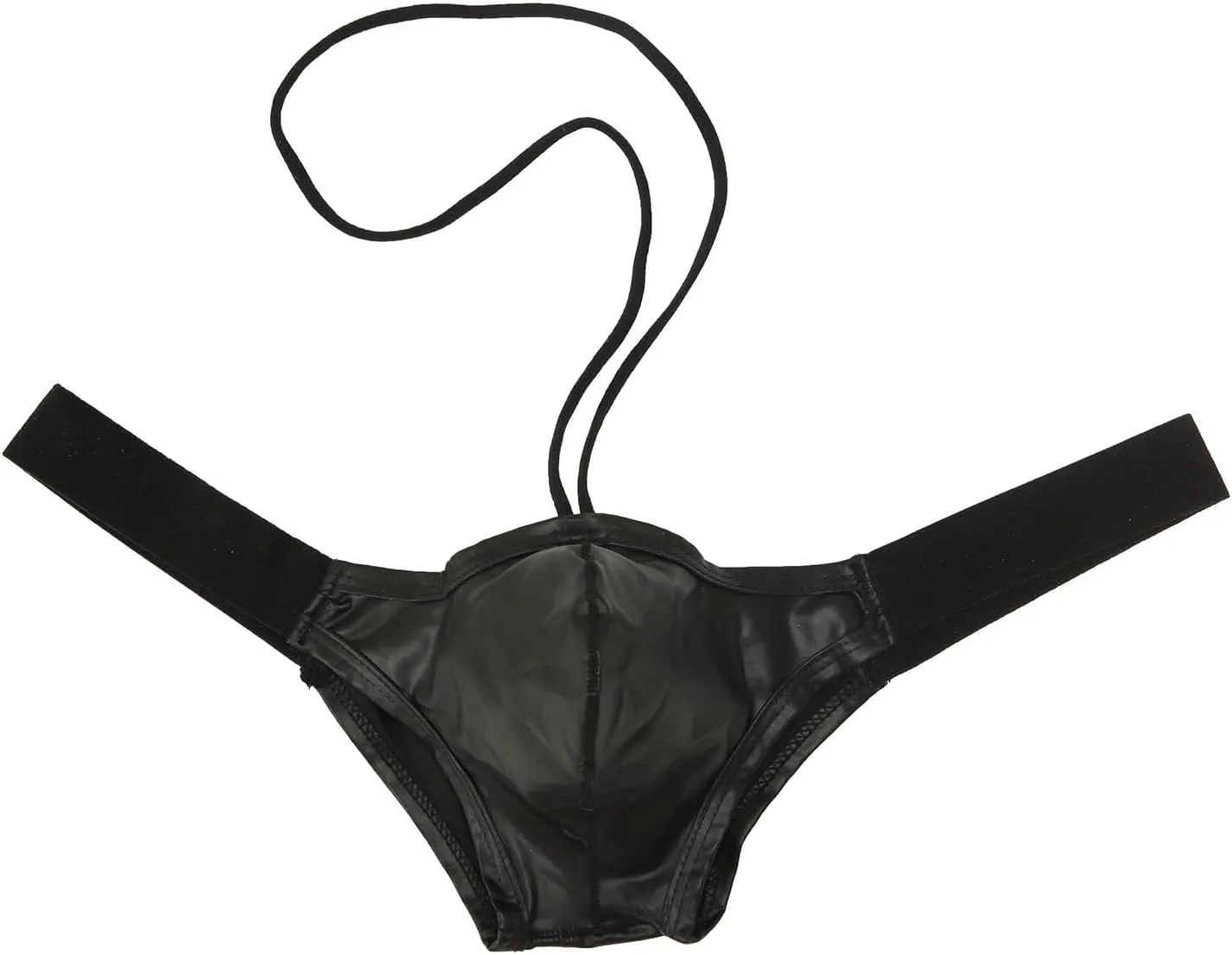 Sexy Underwear for Men Patent Leather Pouch G-String T-Back Thongs Hot Male Low Waist Cut Out Lingerie Briefs