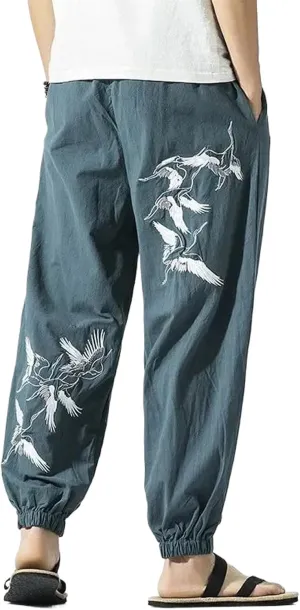 Spring Men Pants Hip Hop Harem Wide Leg Trousers Mens Fitness Chinese Taichi Pants Sweatpants