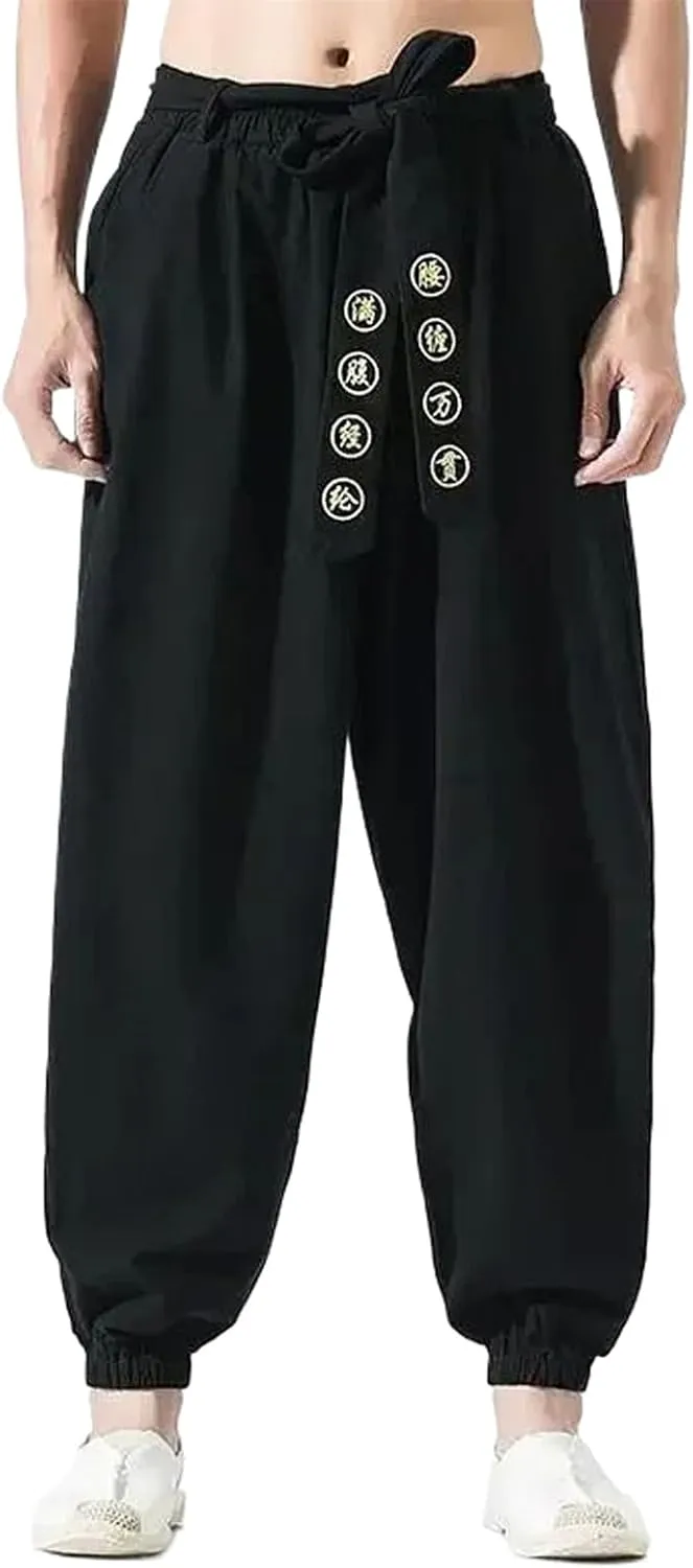 Streetwear Harem Pants Street Workout Bottom Traditional Chinese Men Clothing Kungfu Men