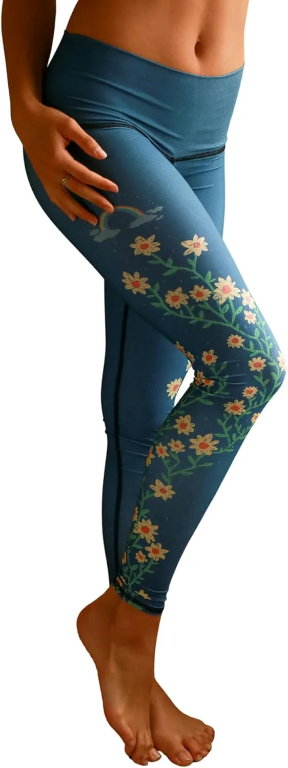 teeki Woodstock Hot Pants Leggings for Women, USA Made Sustainable Eco Luxury Activewear Quick Dry - Medium