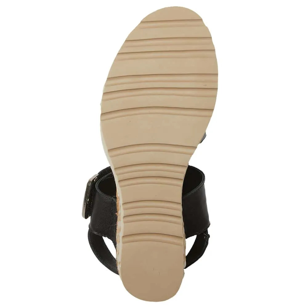 Terrace Espadrille in Black Leather