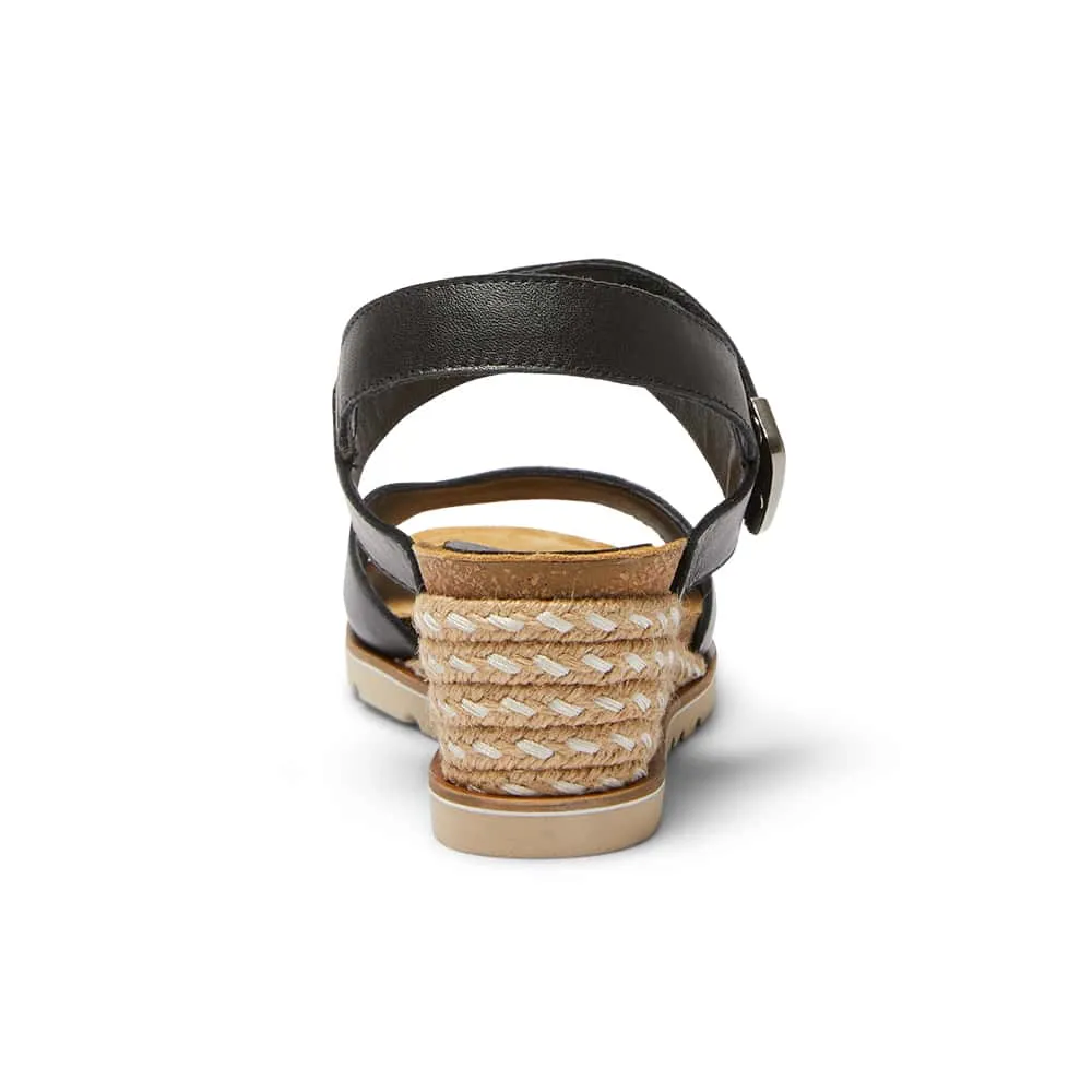 Terrace Espadrille in Black Leather