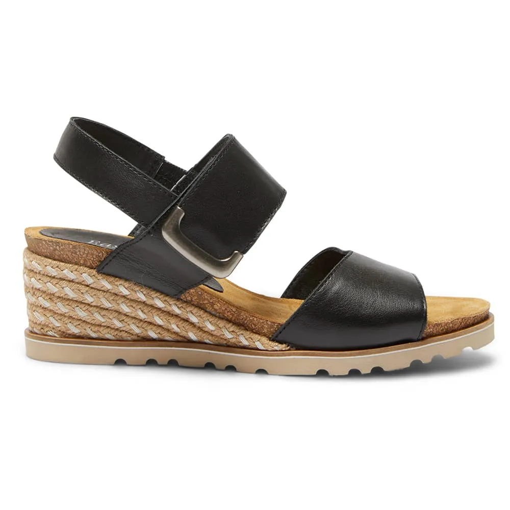 Terrace Espadrille in Black Leather