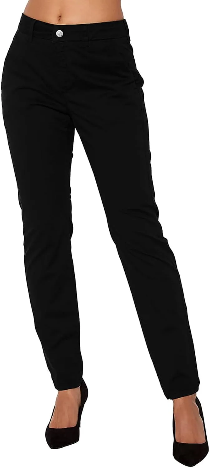 Trendy Business Casual Pants for Women 2024 Button Waist Solid Color Slim Trousers with Pockets Summer Work Pants