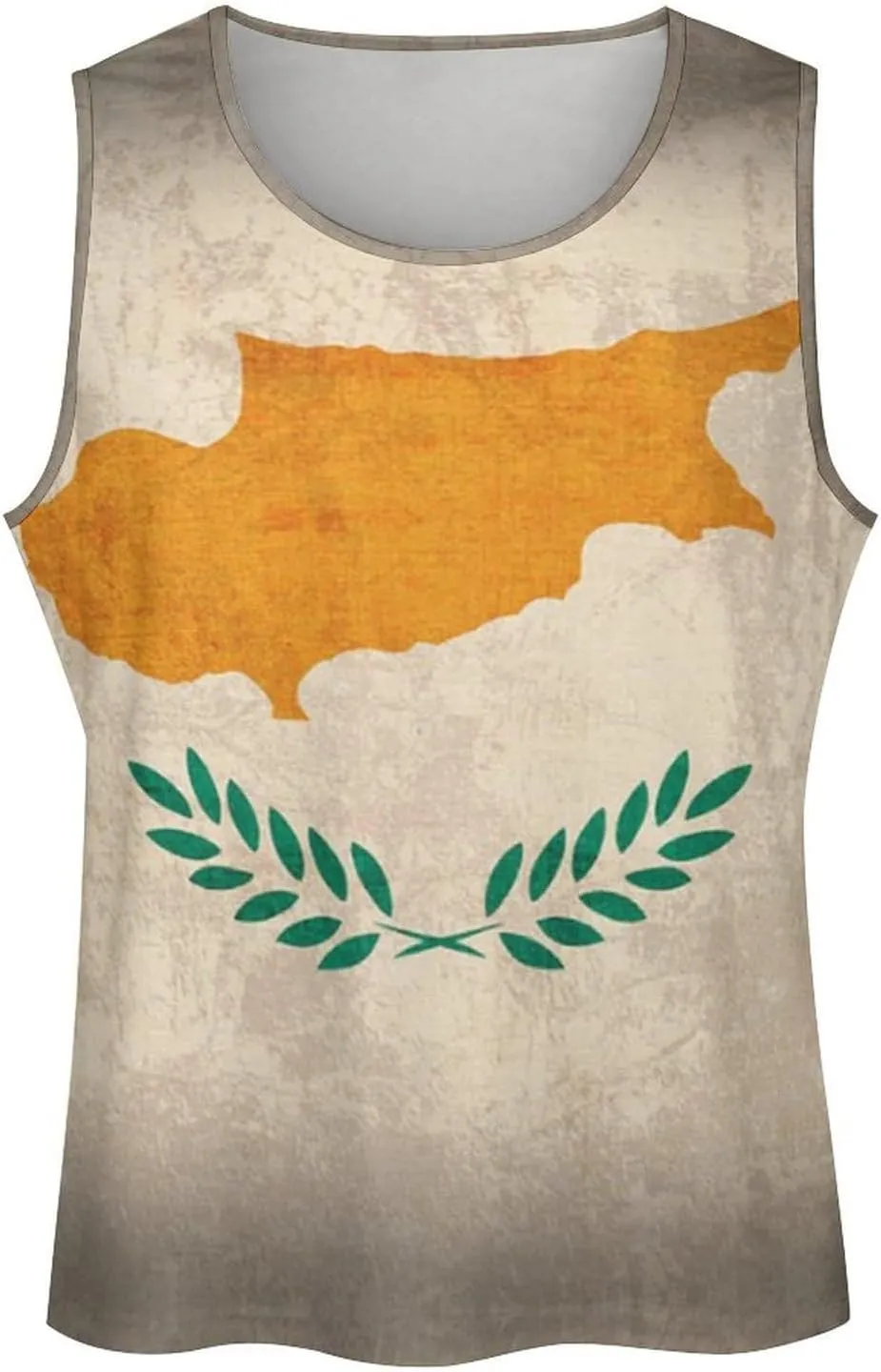 Vintage Cyprus Flag Men's Activewear Tank Tops Gym Sleeveless Muscle T Shirts Workout Tees Vest